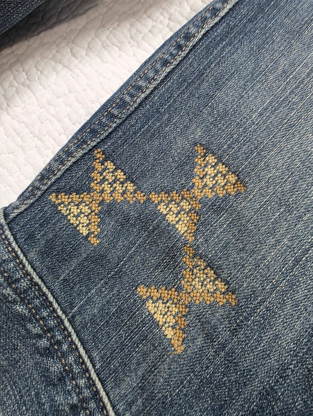Chaps Embroidered Denim Jacket - Blue - Picture 10 of 13